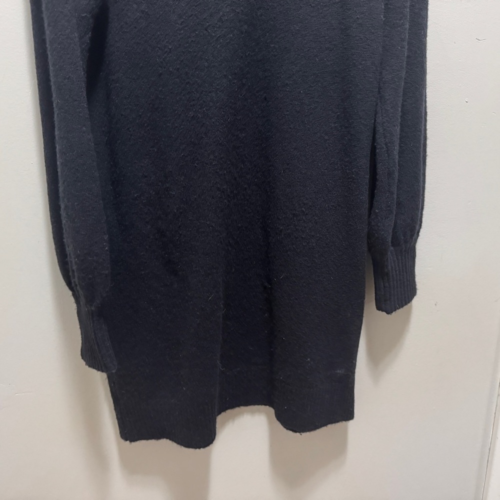 J Crew Black Merino Wool Turtleneck Long Sleeve Dress Size Large - Picture 4 of 11